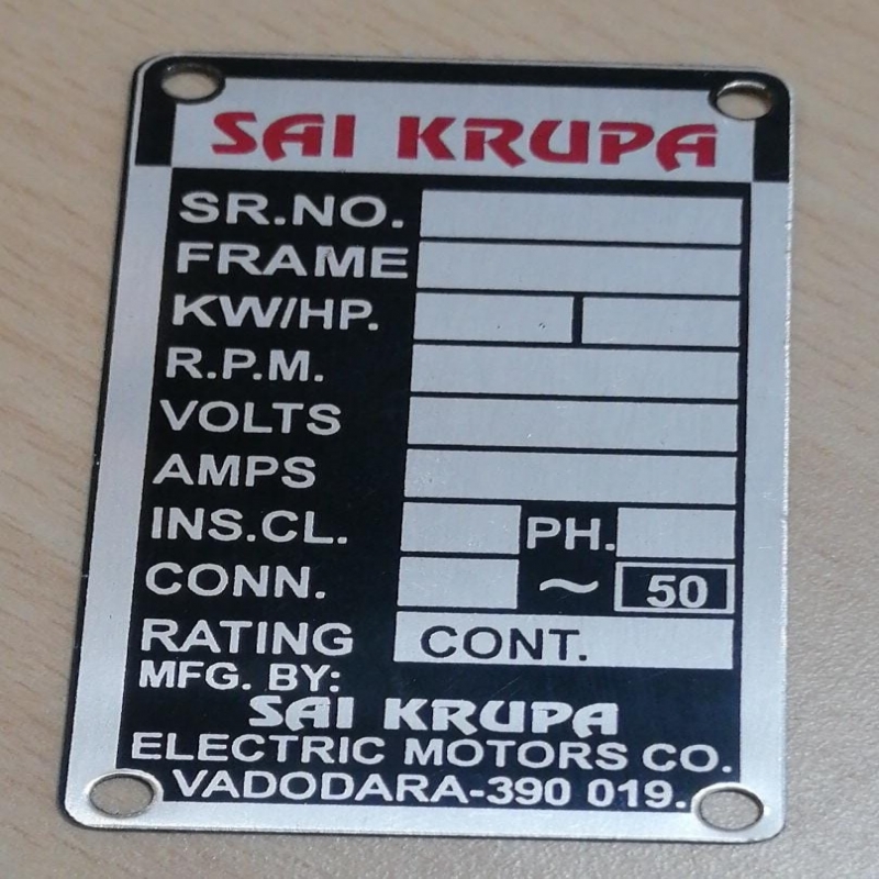 Name plate 